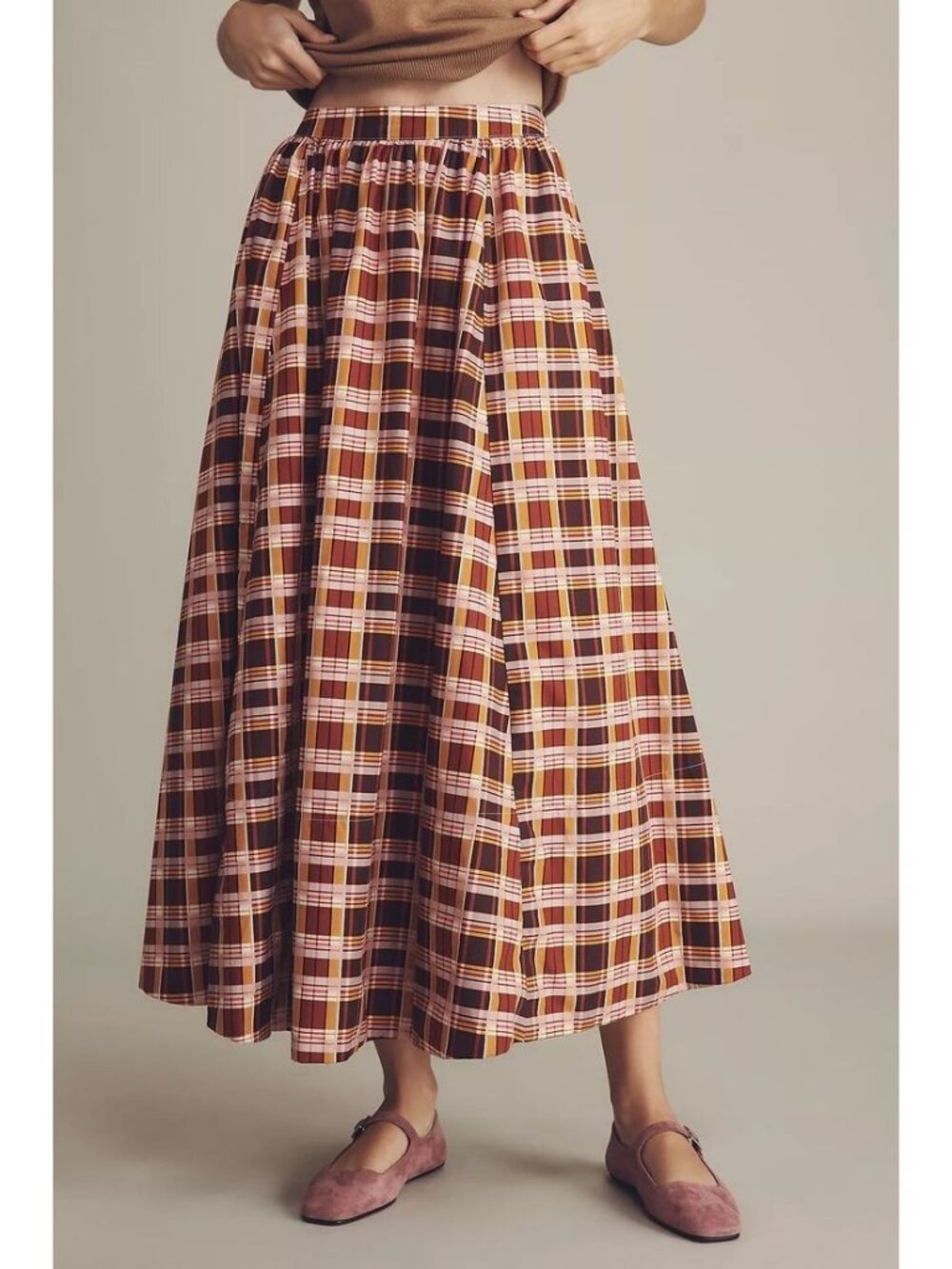 The Jacie Poplin Printed Maxi Skirt by Maeve XL